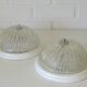 Vintage sconces set of 2 ceiling flush mount lights ice glass Austria 1970s