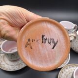 Earthenware coffee service signed Jean Austruy Vallauris around 1970 - Cups - saucers - milk pot