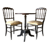 Napoleon 3 pedestal table and chair