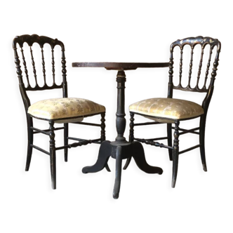 Guéridon et chaise Napoléon 3
