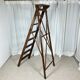 Large wooden painter's step ladder, patinated, 20th century