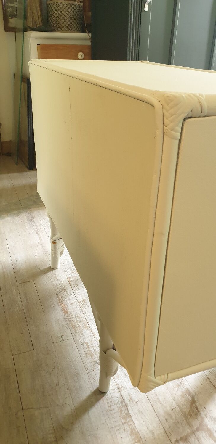 Rattan and bamboo chest of drawers