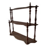 Turned wood wall shelf