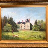 Oil on impressionist canvas V. Vignon 1895