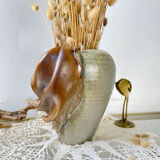 Vintage stoneware vase with draped effect glaze