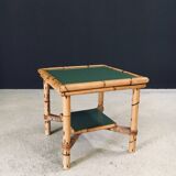 Mediterranean Bamboo Side Table in the style of Audoux Minet, France, 1950s