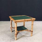 Mediterranean Bamboo Side Table in the style of Audoux Minet, France, 1950s