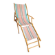 Vintage bayadère canvas chaise longue