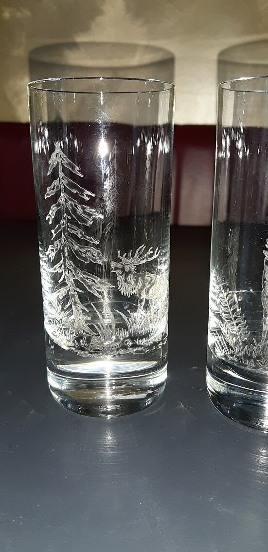 Lot of 6 Moser engraved glasses