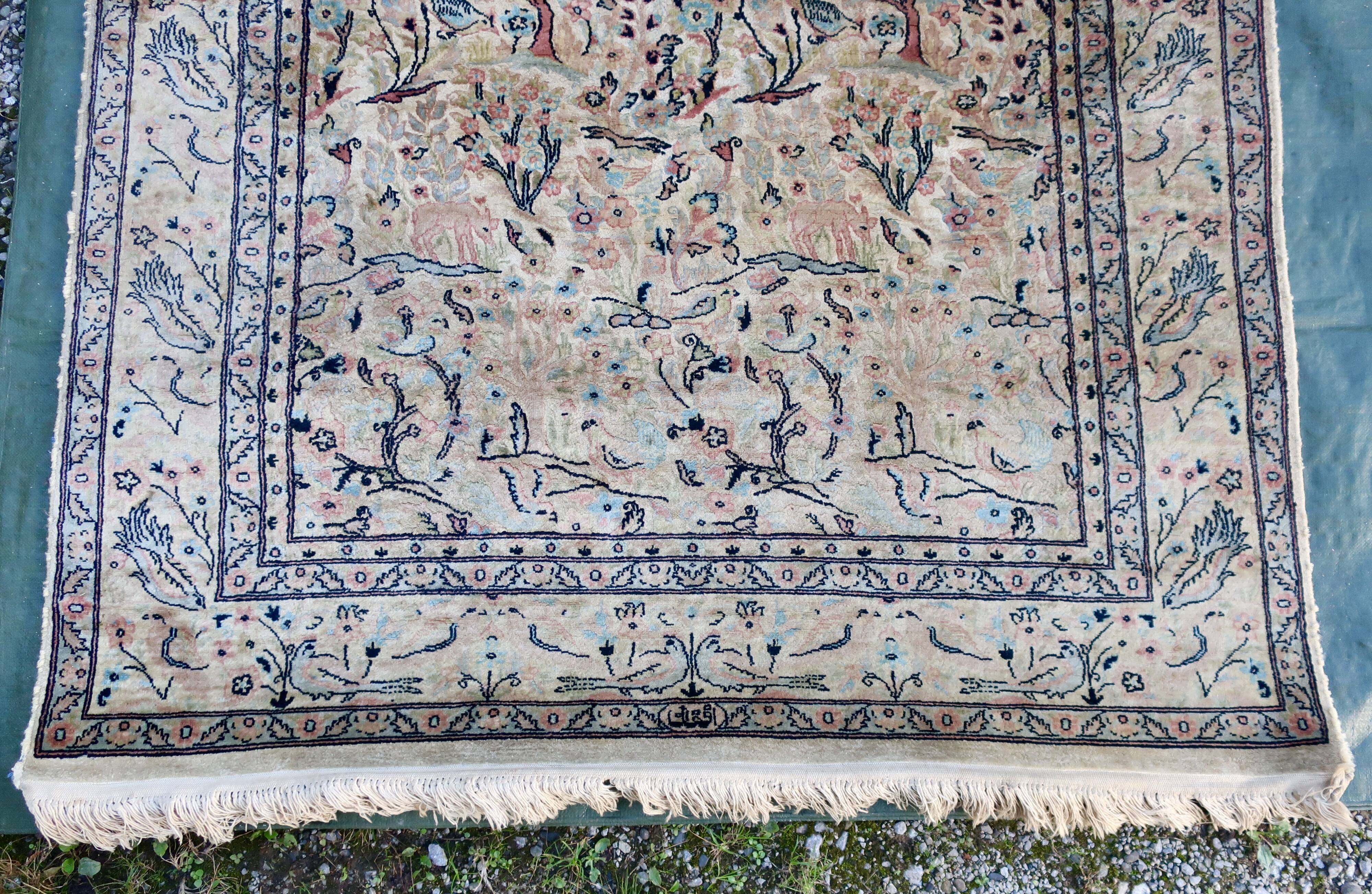 Persian Wool and Silk Rug, 185 x 125 cm