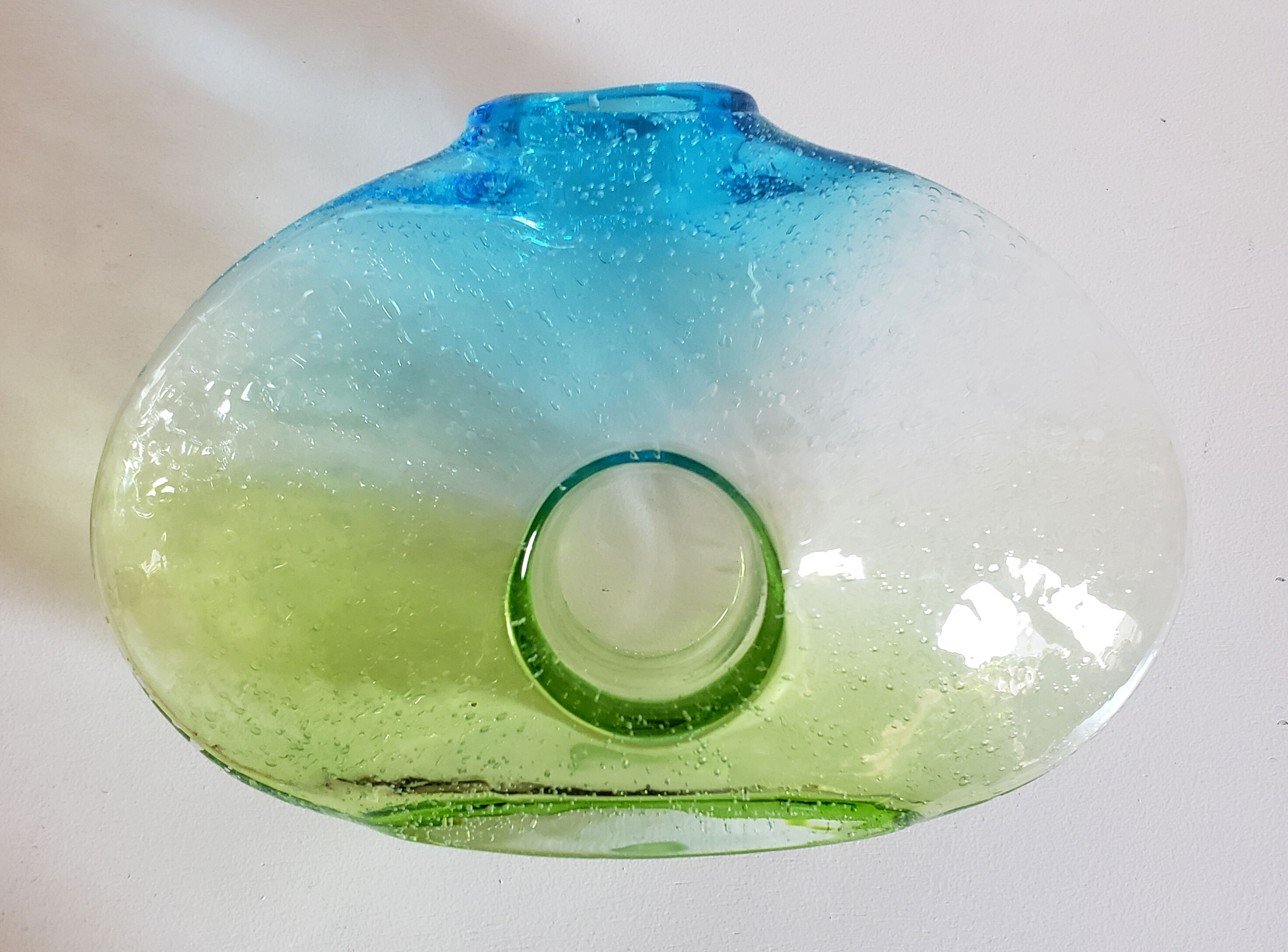 Green and blue Murano vase