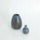 Set of 4 Mid-Century Scandinavian collectible vases in blue and brown stoneware by Gunnar Borg.