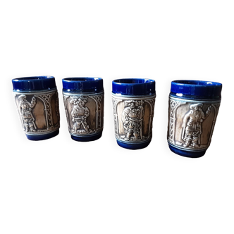 Set of 4 stoneware glasses