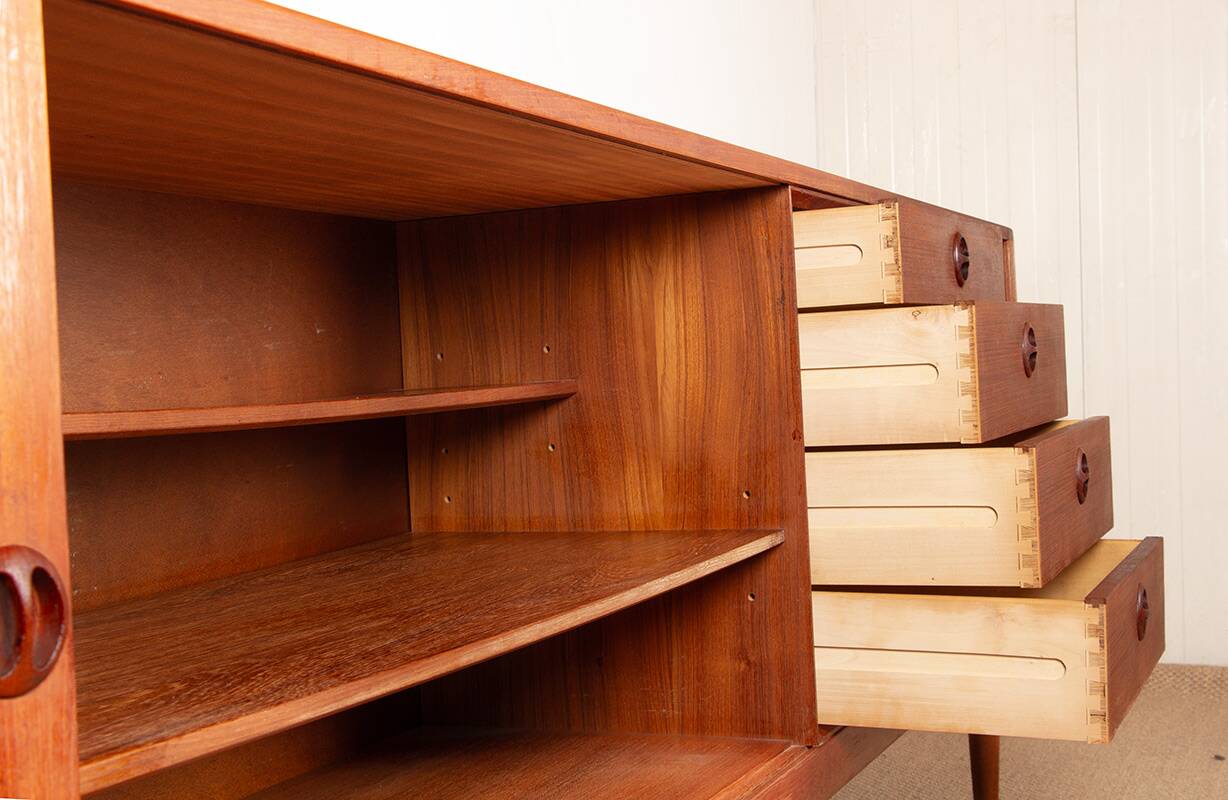 Danish teak sideboard model, Harry Østergaard, Randers Mobelfabrik 1960