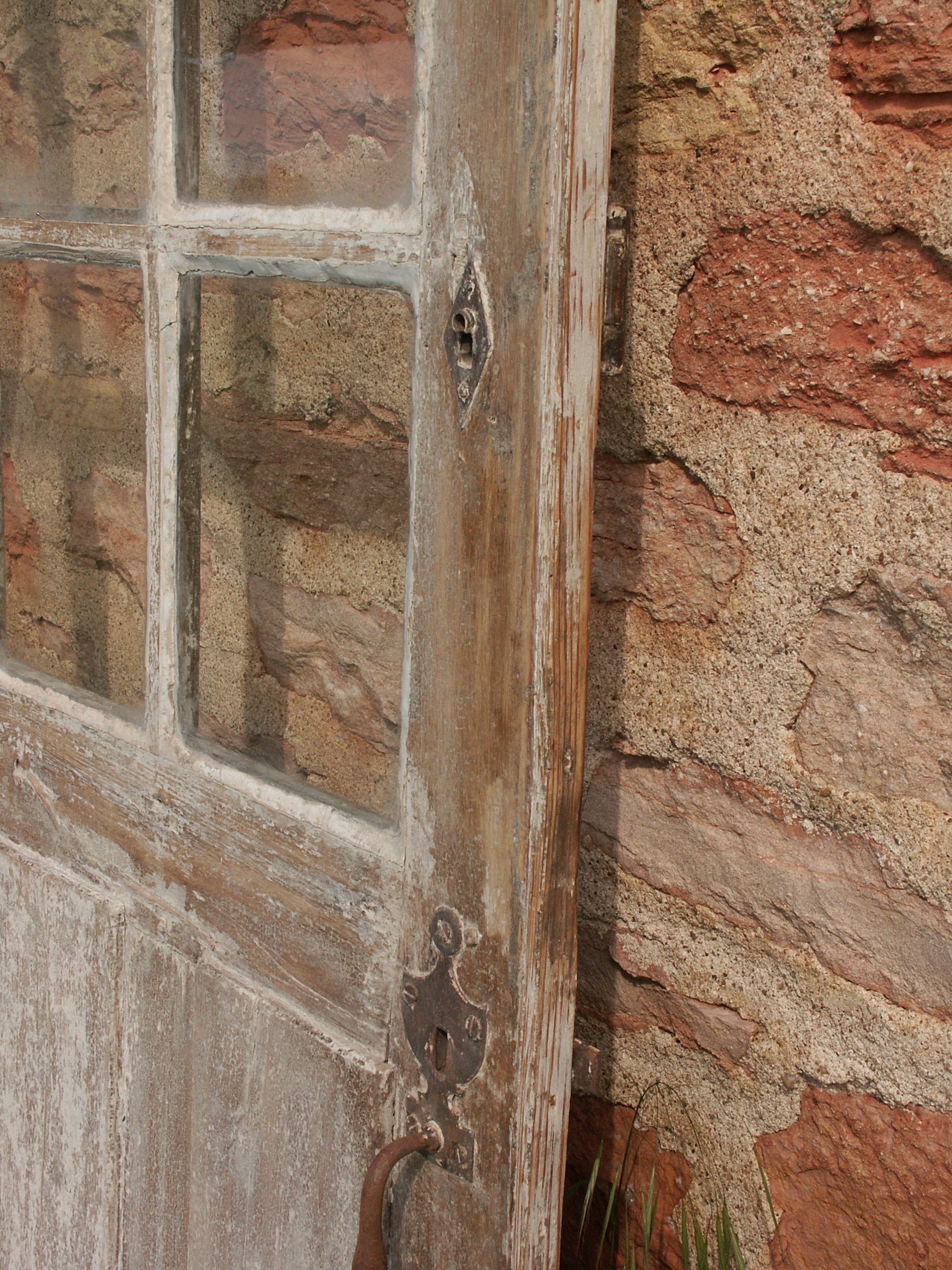Glass entrance door in solid oak