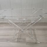 Table basse vintage en plexiglas avec plateau, années 1970