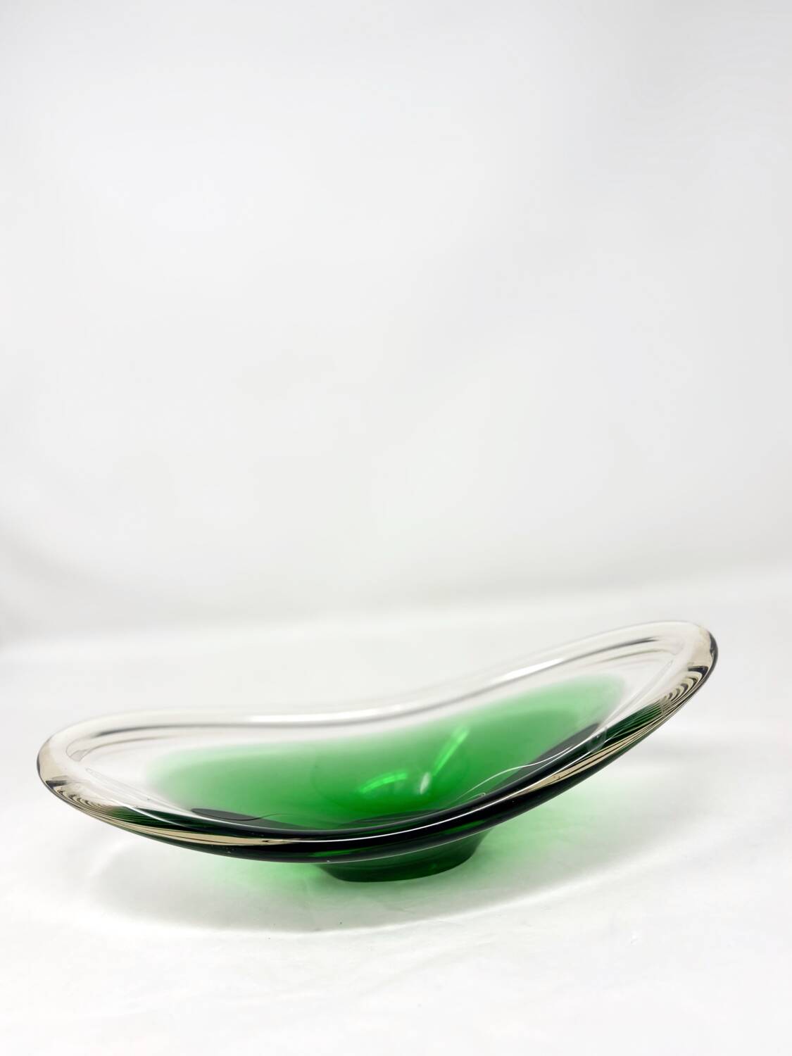 Scandinavian green glass dish