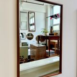 Miroir vintage rectangulaire en teck 48x76cm