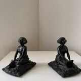 Serre-livres Art nouveau régule Femme orient 1900