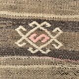 3x12 Brown Mustard Turkish Kilim Runner Rug 101x353Cm