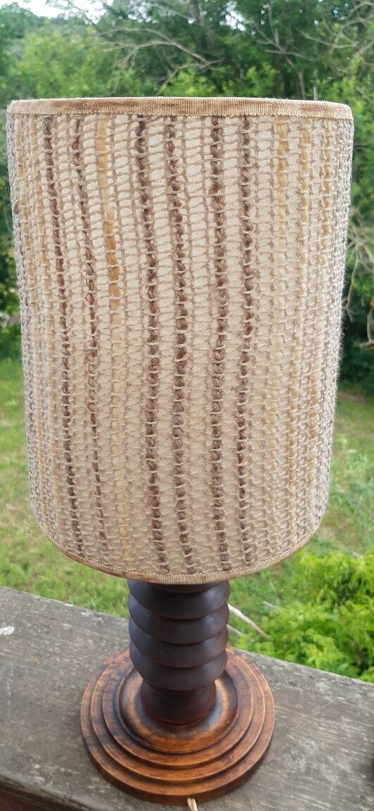 Art Deco turned wood lamp