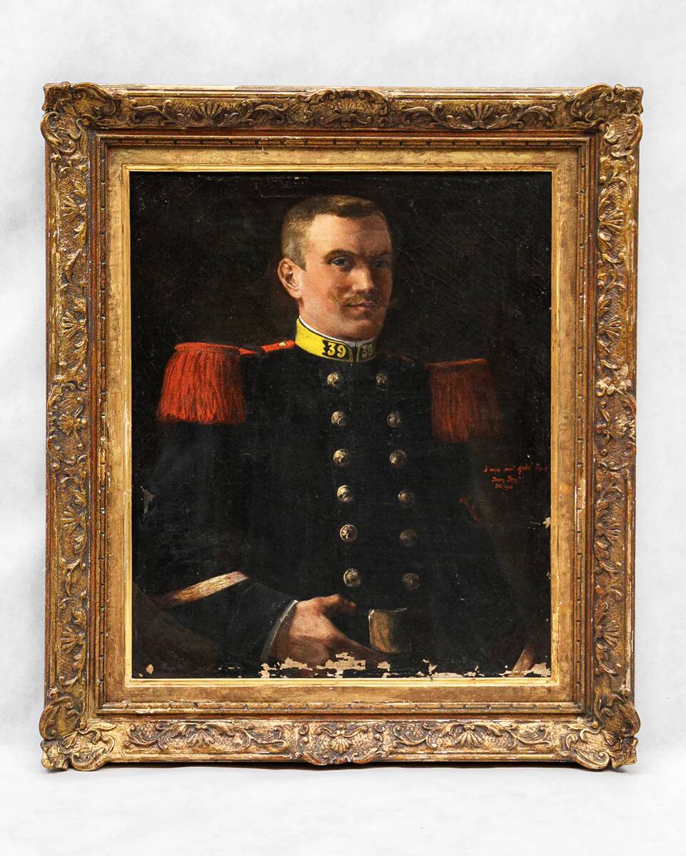 Portrait painting of a young French soldier, 1900