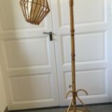 Floor lamp 60s bamboo rattan