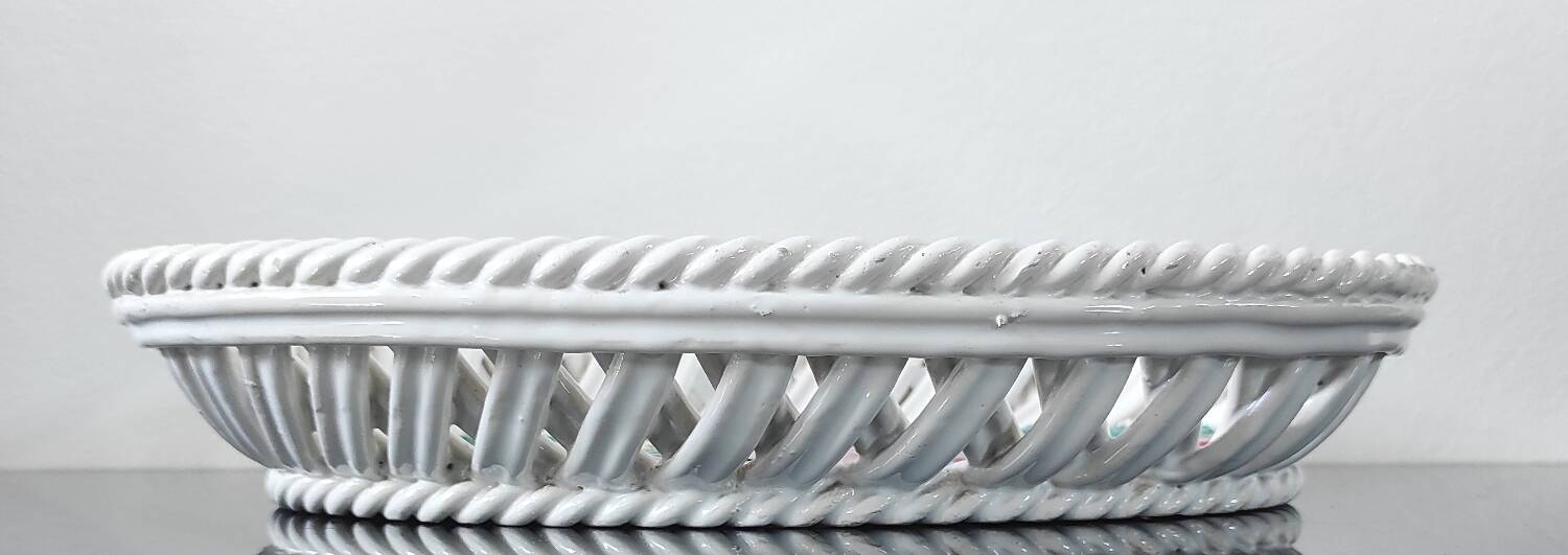 "Intrecciata" vintage fruit dish - Italian ceramic