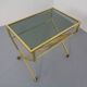 French brass and glass cart with magazine rack, 1960s