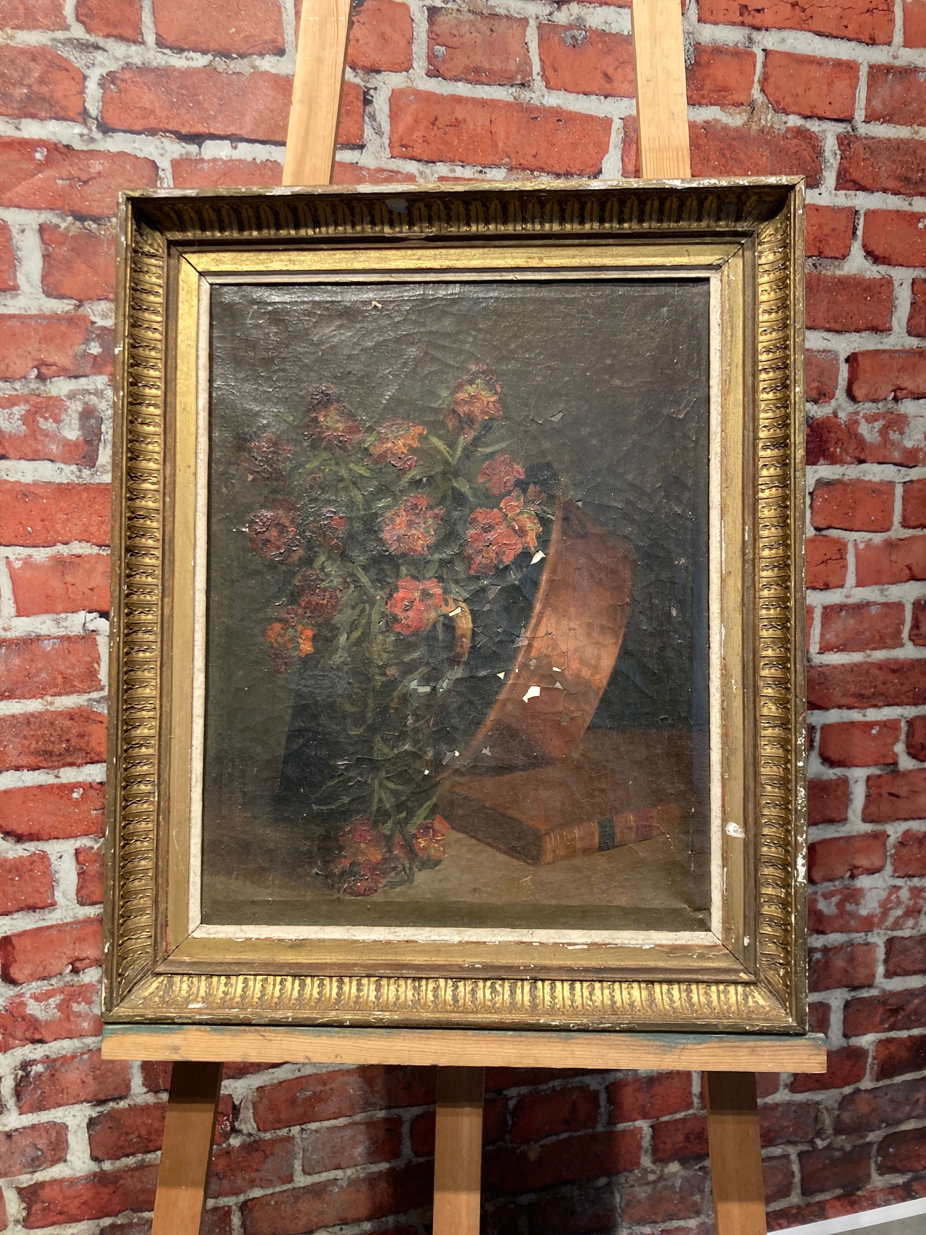Huile sur toile d'une nature morte