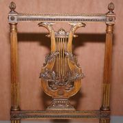 Pair of Carved Golden Wood Accent Chairs