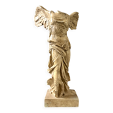 "Winged Victory of Samothrace", beige plaster statuette