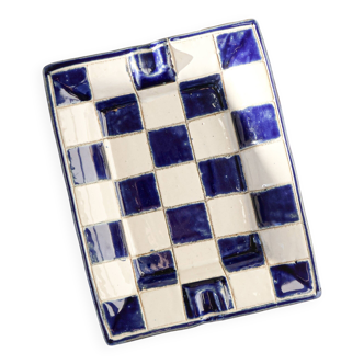 Very Large and Antique Checkered Ashtray - Early 20th Century