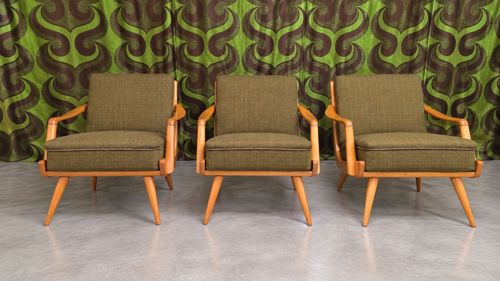 Scandinavian armchair trio – 1960s