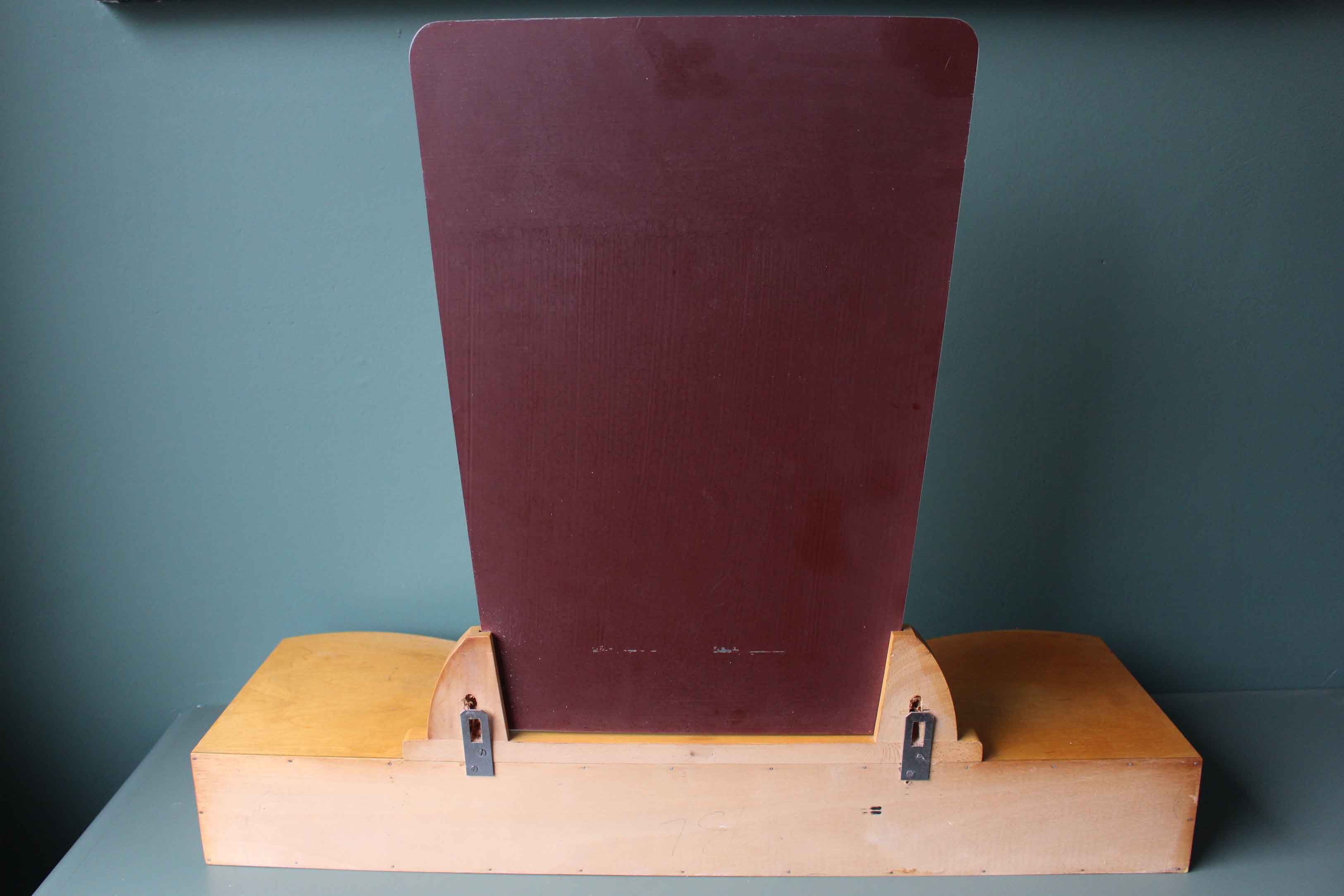 Commode miroir suspendu en hêtre vintage avec 2 tiroirs, années 1950