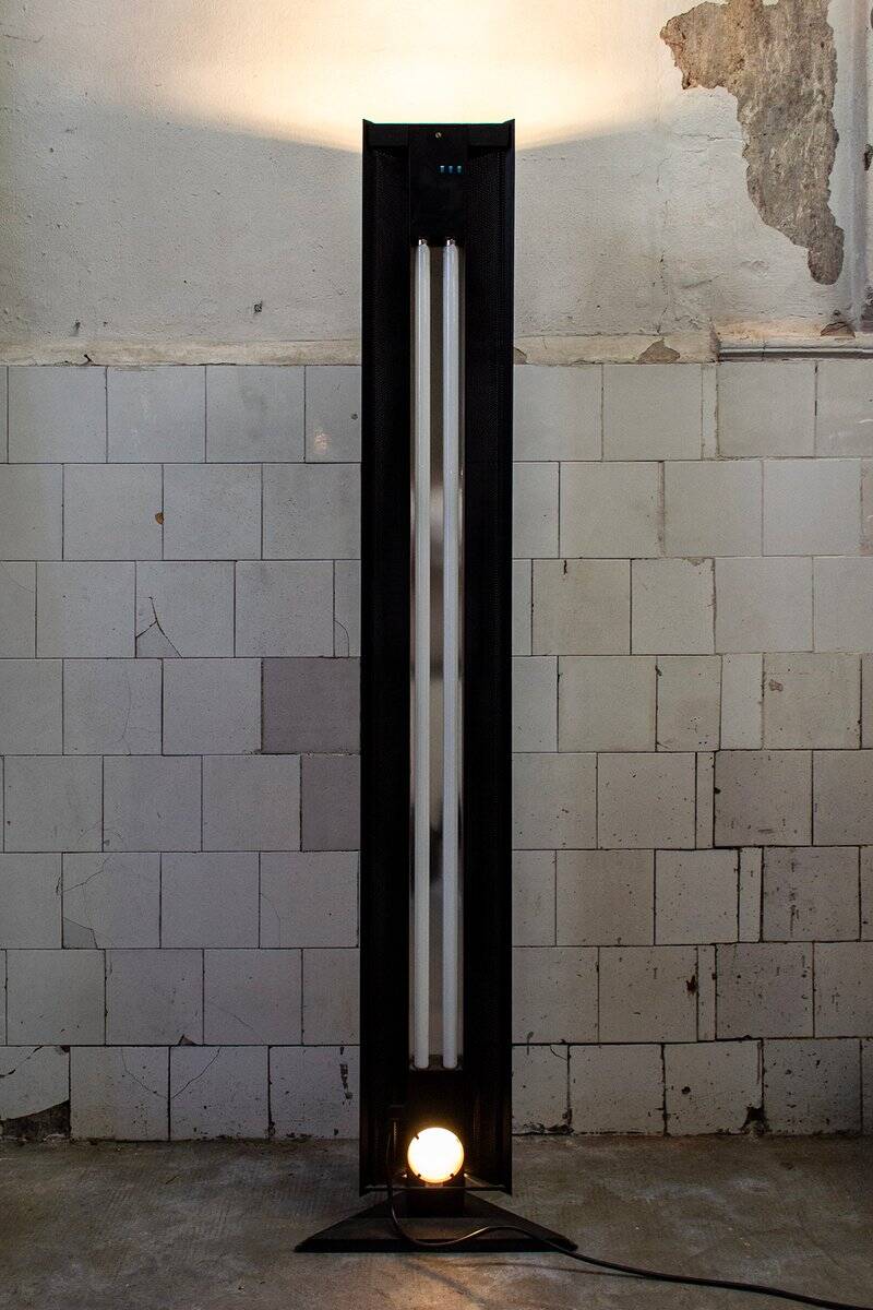 Three-light floor lamp in metal by Status Italia, 1990s.