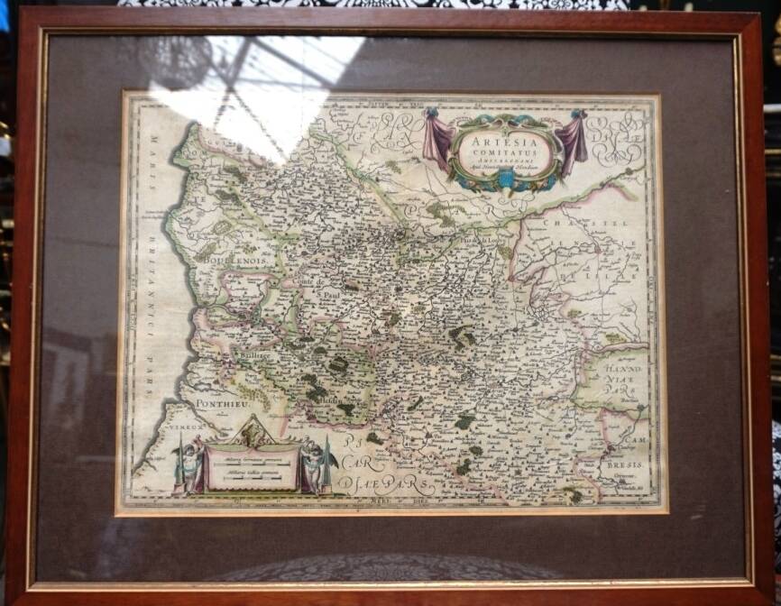 Engraving - old map. Dutch, 18th century.