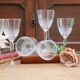 Set of 6 crystal wine glasses with a stud pattern