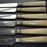 6 old table knives signed J Ott Coutellerie de Colmar
