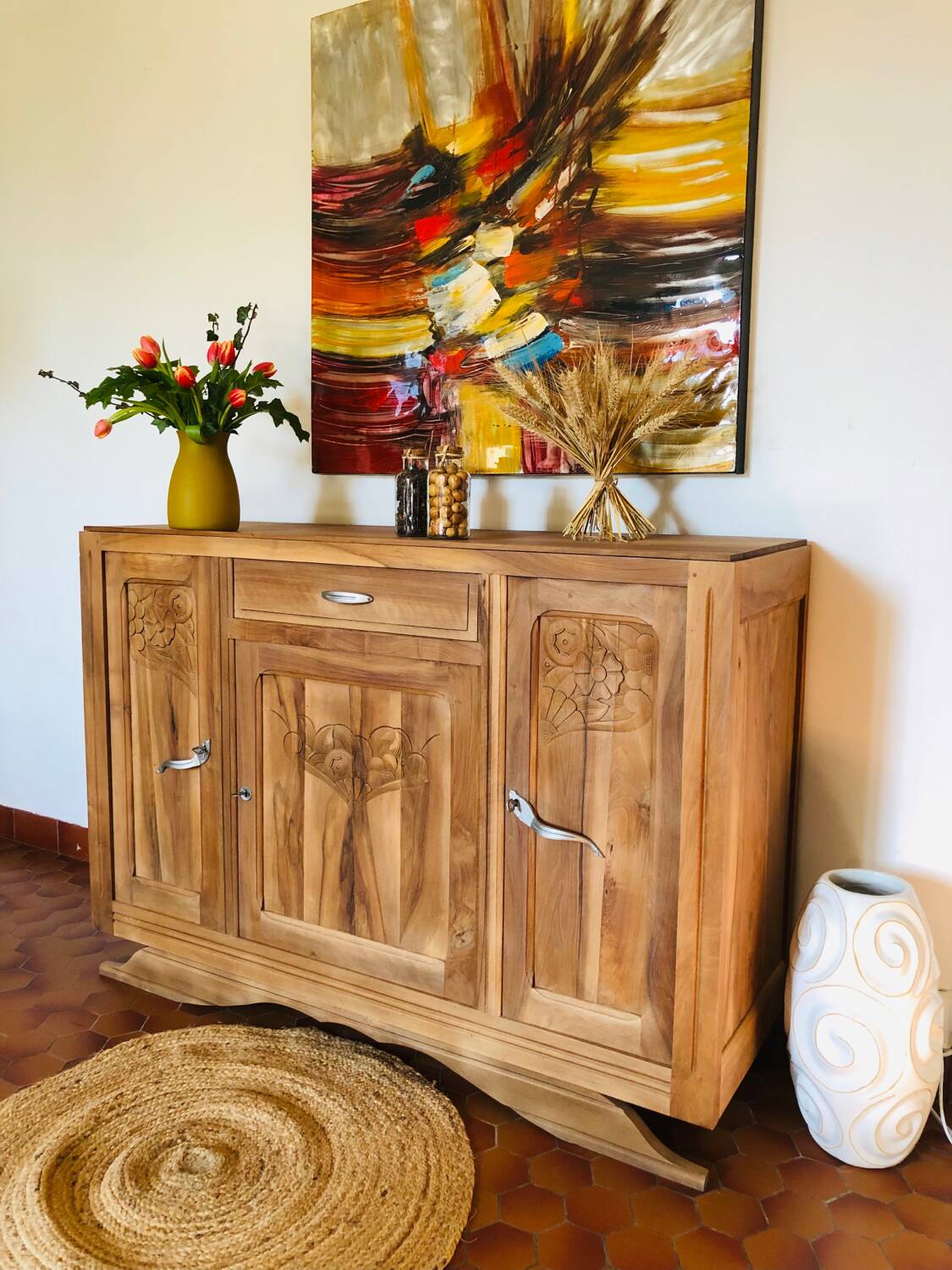 Art deco walnut sideboard