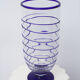 Vase en verre de Murano transparent et filet bleu