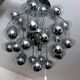 Reggiani, Vintage Italian Space Age Glass and Chrome Chandelier, 1970s