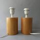 Pair of solid wood lamp bases IMT Italy for Habitat, around 1980.