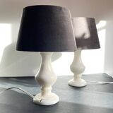 Paire de lampes en albâtre vintage