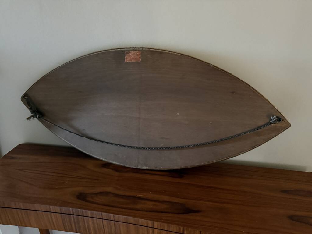 Antique gilded wooden mirror, shuttle shape - Maison Dannwolf, Strasbourg - F