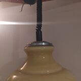 vintage opaline suspension Italy 1970 Rolly system