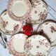 Assiettes plates anciennes dépareillées en faïence terre de fer