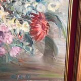 Oil on canvas, bouquet of flowers