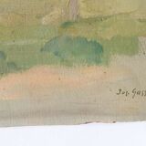 Painting by Jos Gass (XX) - provencal landscape oil on cardboard