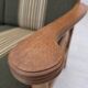 1970s, Danish 3-seater sofa, green furniture wool, solid oak wood.